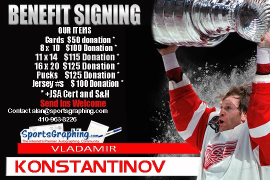Our 2nd Vladimir Konstantinov benefit autograph signing has finished. THANK  YOU FANS! : r/DetroitRedWings