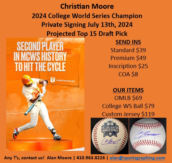 [Sportsgraphing.com] Christian Moore 2024 College World Series Champion Private Signing July 13th, 2024