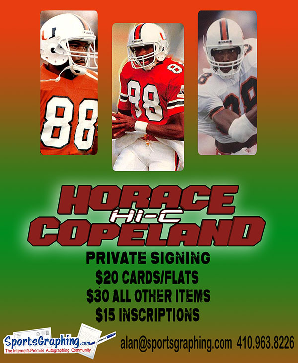 [Sportsgraphing.com] Horace “Hi-C” Copeland Autograph Signing April 6th - Send In Your Personal Items