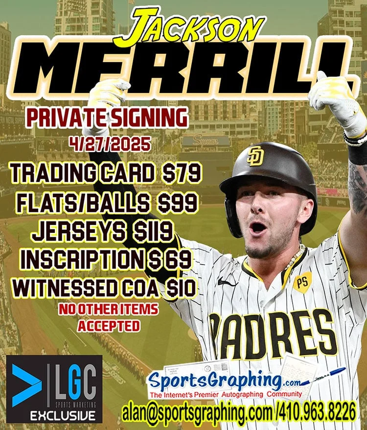 [Sportsgraphing.com] Exclusive Private Signing with Padres Star Jackson Merrill April 27th
