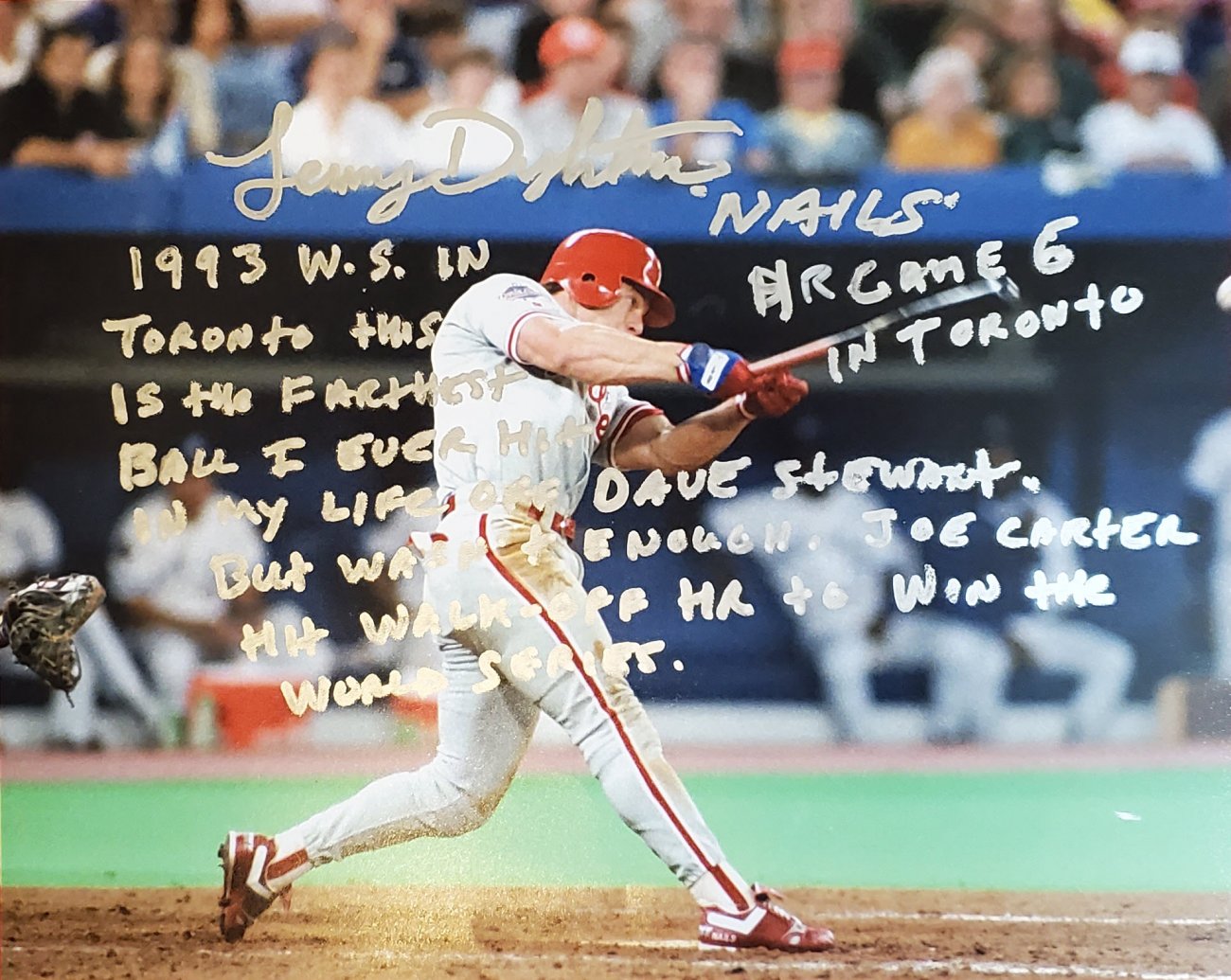 Lenny Dykstra Autographed 16x20 Photo Inscribed You Want Some Of This -  SportsGraphing