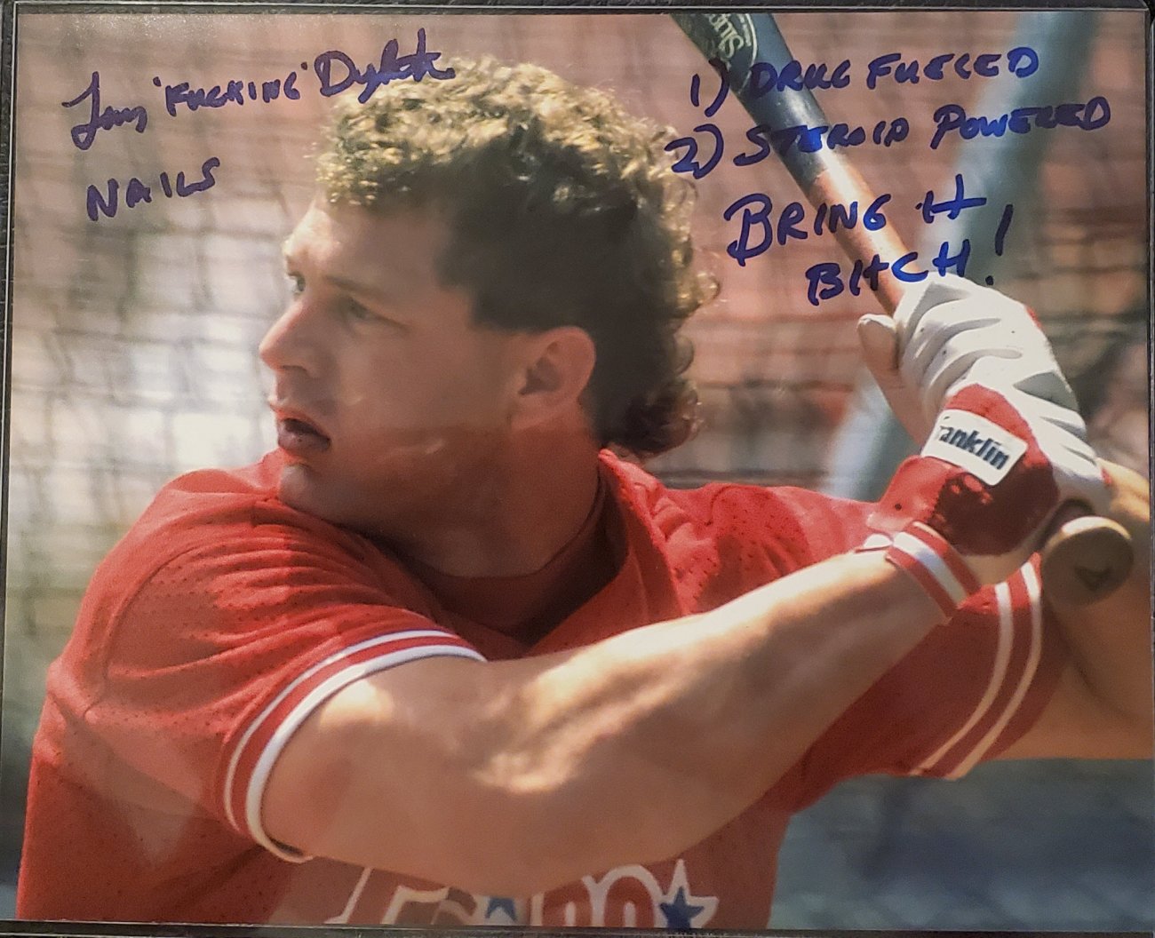 Framed Lenny Dykstra Autographed Signed Philadelphia Phillies