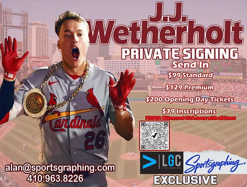 [Sportsgraphing.com] JJ WETHERHOLT Cardinals NL ROY Frontrunner Private Signing August 21st